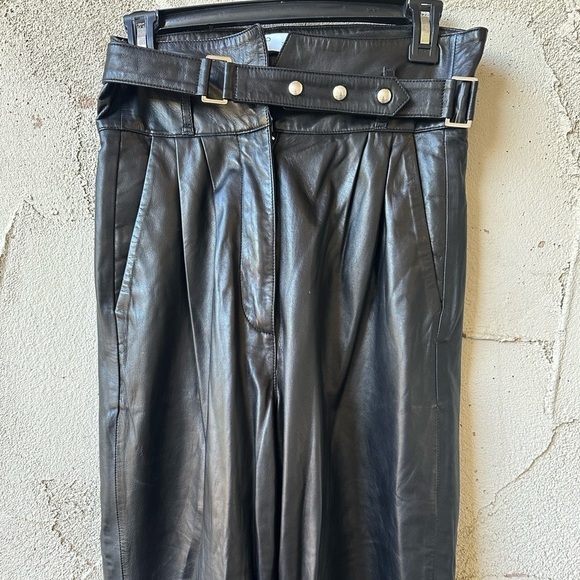 Iro Leather Paper Bag Waist Pants in black size 4 - Picture 4 of 12